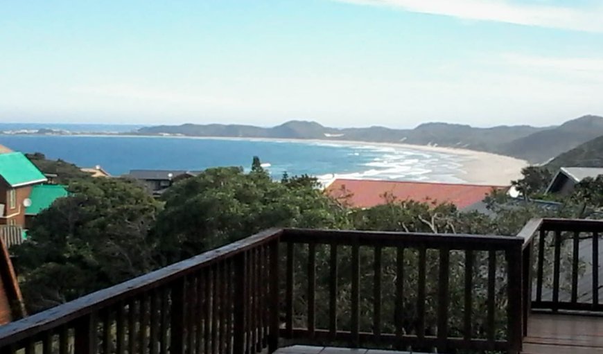 View of Brenton`s main beach from southern/front deck in Brenton on Sea, Knysna, Western Cape, South Africa