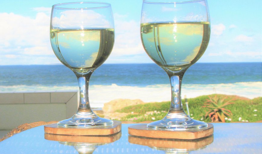 Cheers to the beach front, uninterrupted sea blues! in Hermanus, Western Cape, South Africa